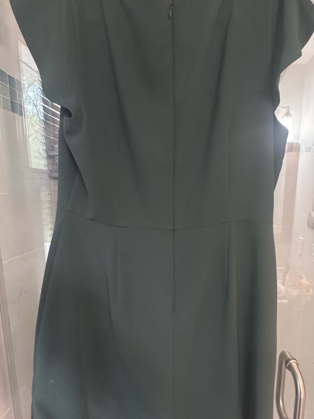 LOFT Forest Green Cap-Sleeve Midi Sheath Dress